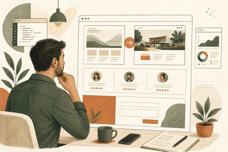 Small-business website showing a before-and-after project example with clear results and call-to-action buttons